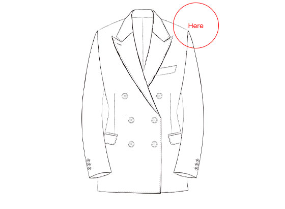 レディースオーダースーツのジャケット正面イラスト