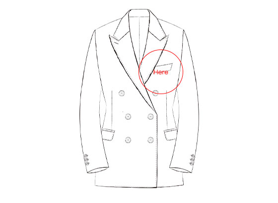 レディースオーダースーツのジャケット正面イラスト