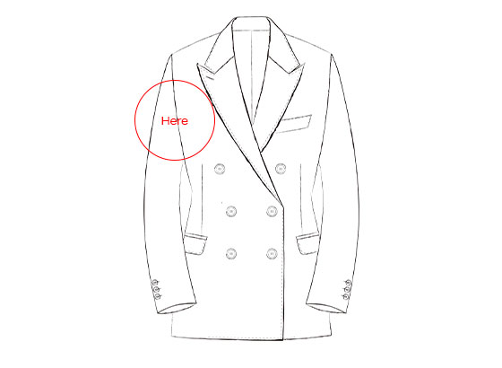 レディースオーダースーツのジャケット正面イラスト